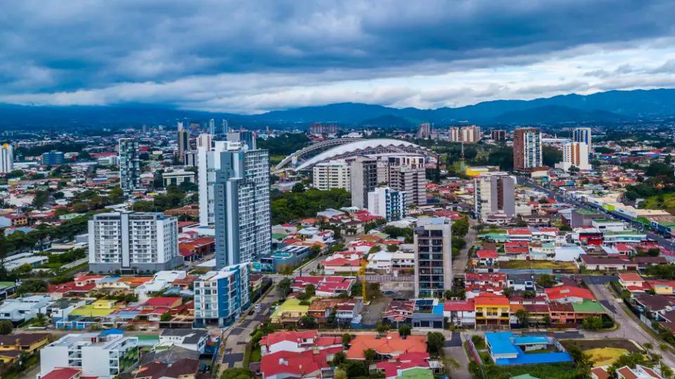 Beautiful aerial view of Costa Ricas San Jose city