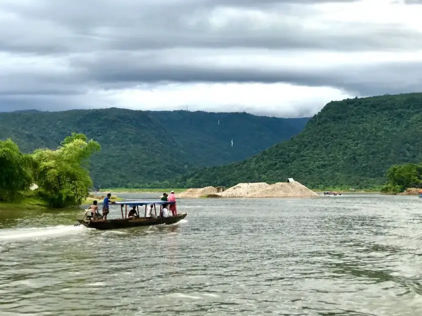 Boat on the river in gowainghat, bichanakandi
