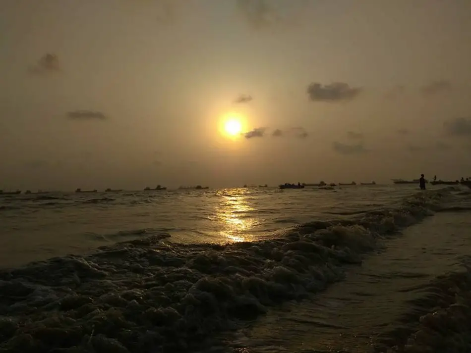 Sunset view from Patenga sea beach in Chittagong, Bangladesh