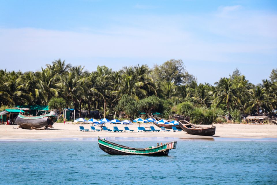 Boat floating in the sea at Saint Martin's Island, Cox's bazar, Bangladesh