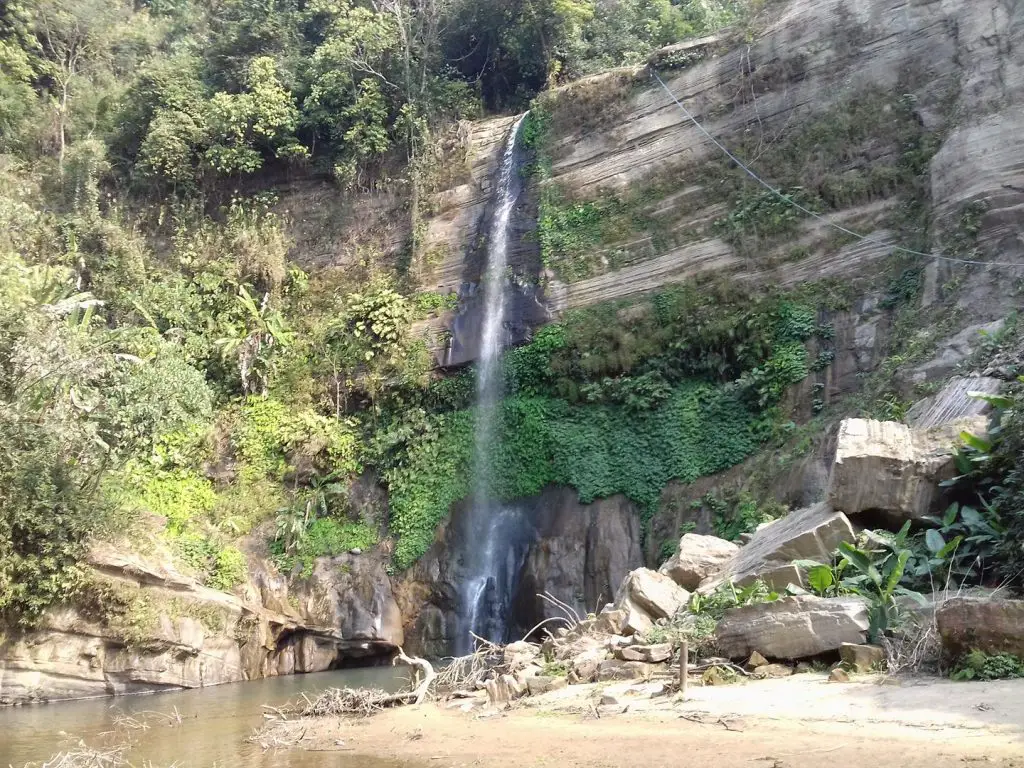 Madhav Kunda waterfall in summer season in Sylhet, Bangladesh