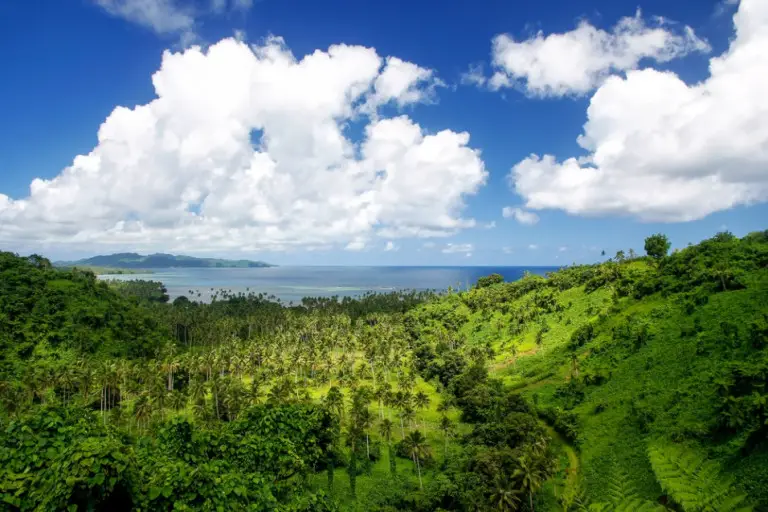 Best Things To Do In Taveuni, Fiji. View of Bouma National Heritage Park and Somosomo strait on Taveuni Island, Fiji. Taveuni is the third largest island in Fiji.