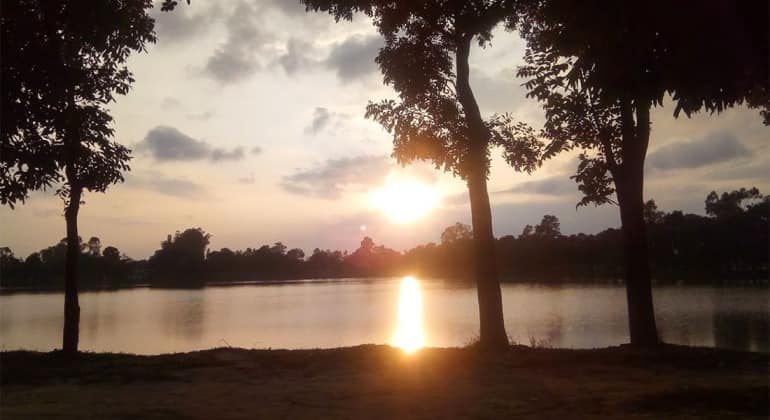 Beautiful sunset view of  Tupamari Pond/Tupamari Dighi/টুপামারী পুকুর