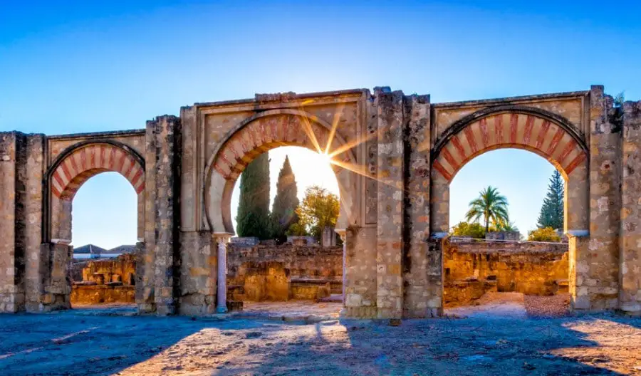 The ruins of Medina Azahara, a fortified Arab Muslim medieval palace-city near Cordoba, Andalusia