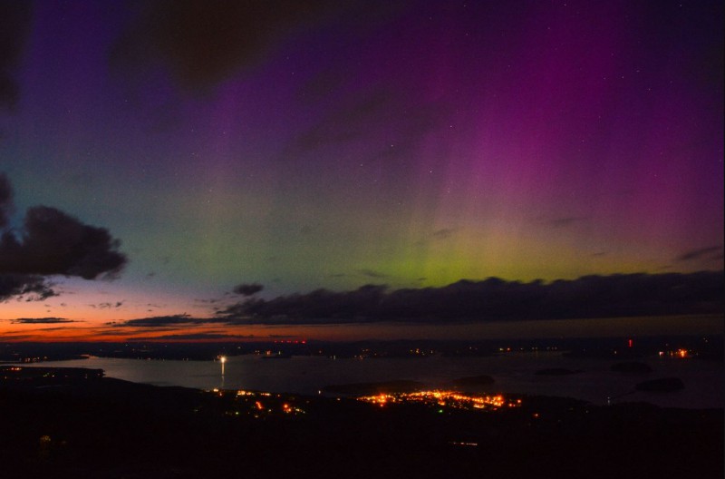 northern lights in bar harbor in august